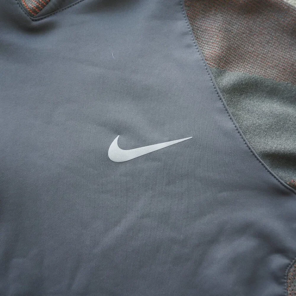 Nike Golf Tour Performance Dri-Fit 1/4 Pullover Grey / Orange 687006-021 Men's L